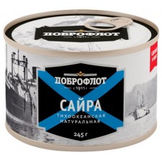 Сайра натуральная  тихоокеанская  Доброфлот 245г