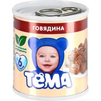 Пюре мясное Говядина жестяная банка Тёма 100г