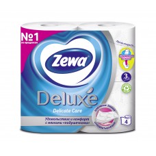 Туалетная бумага белая трехслойная Zewa Deluxe 4шт