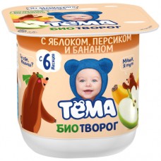 Творог Яблоко-Персик-Банан Тёма 100г 4,2%